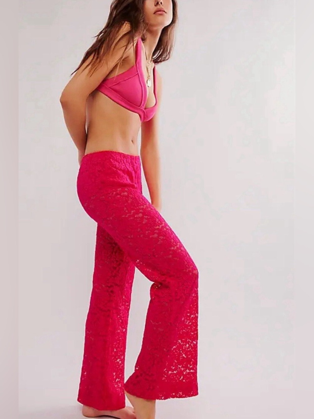 Free people All Day Lace Flare Pants - Picture 2 of 8